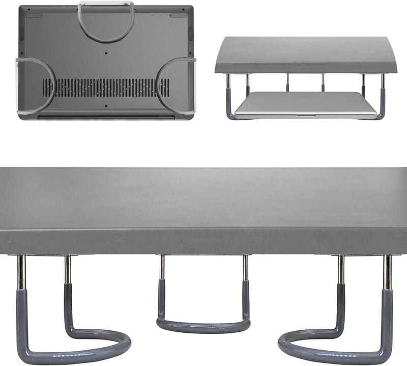 Skywin TidyFriend Rubberized Under Desk Laptop Mount - 3 Racks in 1 Sets, Laptop Under Desk Mount, Organizer Rack with Screws - Image 1